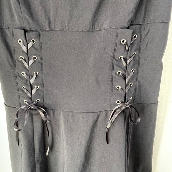 Terra Nostra dress spaghetti strap Spanish style black and silver size 12 - Picture 5 of 11